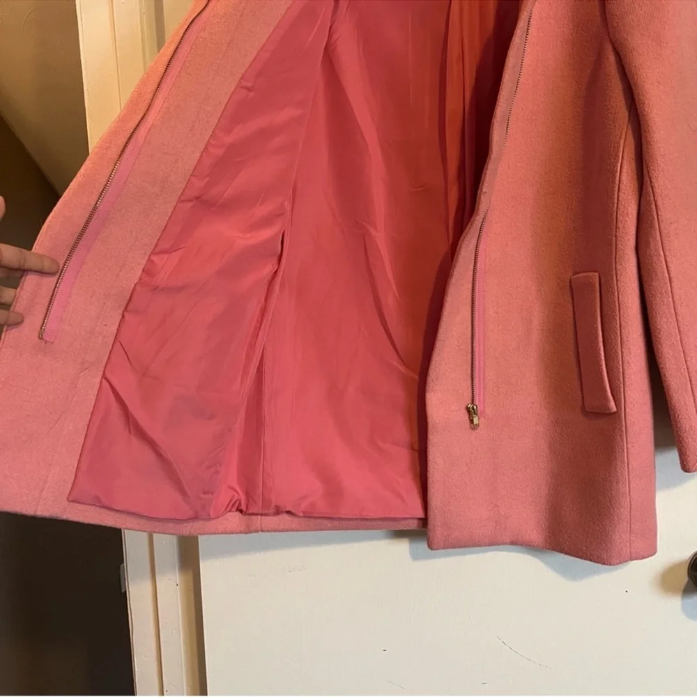 j crew mercantile pink wool blend city coat size 4 - Picture 4 of 9
